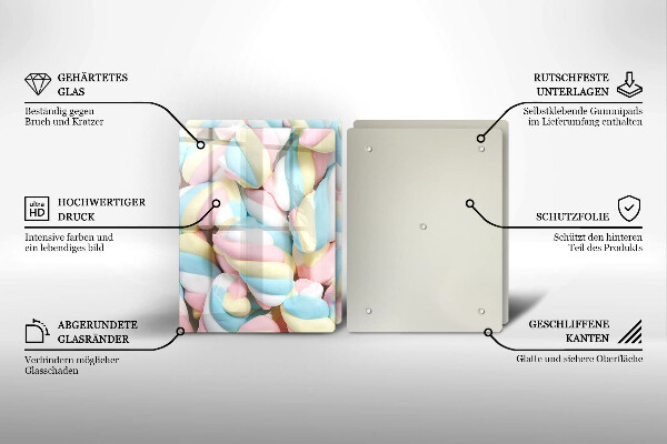 Glas Ceranfeldabdeckung Bunte Marshmallows
