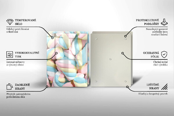 Glas Ceranfeldabdeckung Bunte Marshmallows