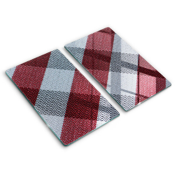 Glas Ceranfeldabdeckung Rot-weißes Karomuster