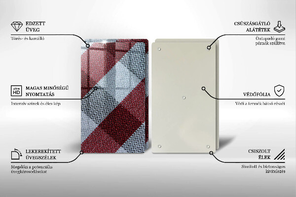 Glas Ceranfeldabdeckung Rot-weißes Karomuster