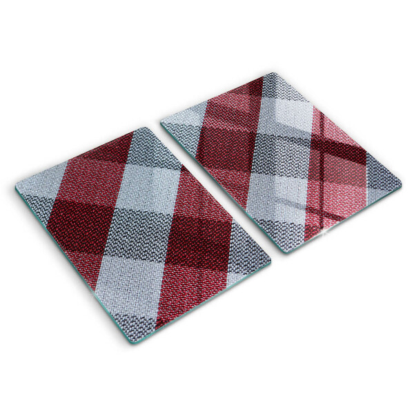 Glas Ceranfeldabdeckung Rot-weißes Karomuster