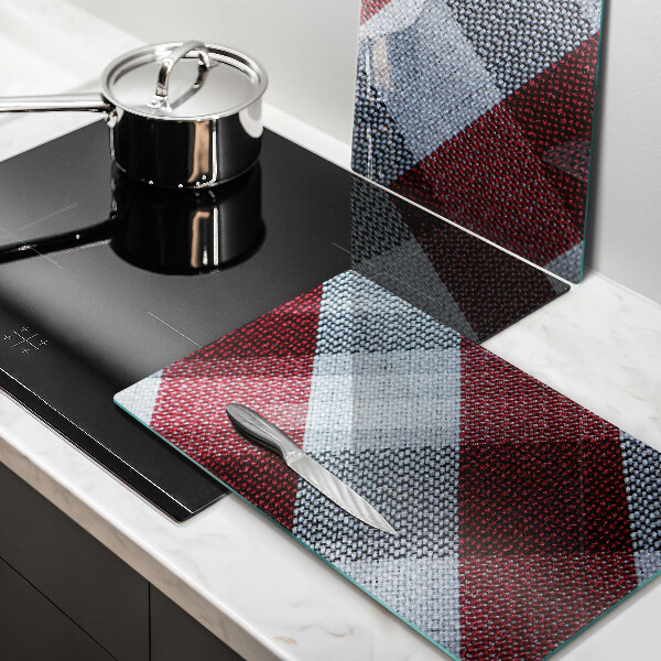 Glas Ceranfeldabdeckung Rot-weißes Karomuster