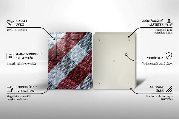 Glas Ceranfeldabdeckung Rot-weißes Karomuster