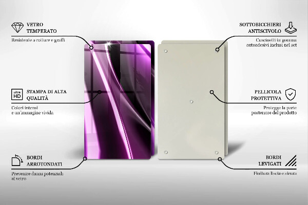 Glas Ceranfeldabdeckung Lila Abstraktion