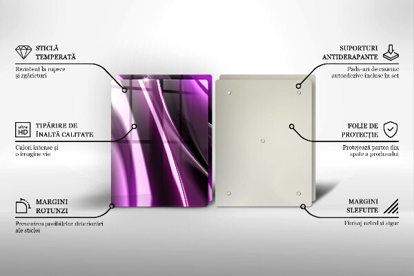 Glas Ceranfeldabdeckung Lila Abstraktion