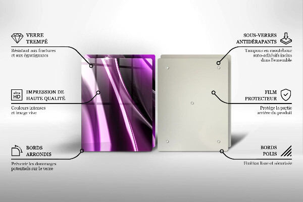 Glas Ceranfeldabdeckung Lila Abstraktion