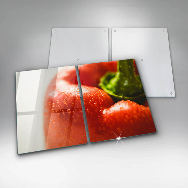 Glas Ceranfeldabdeckung Rote Paprika