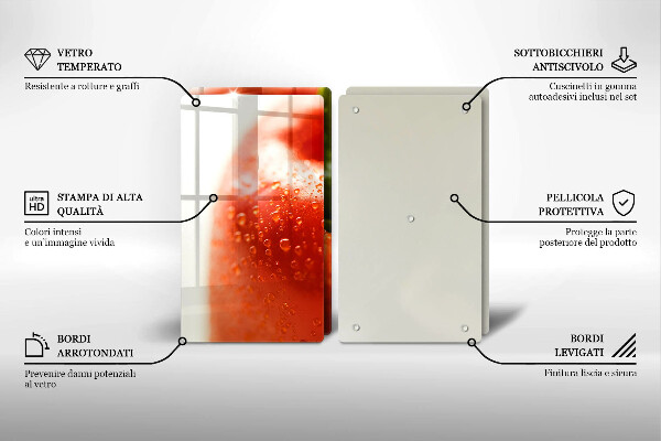 Glas Ceranfeldabdeckung Rote Paprika