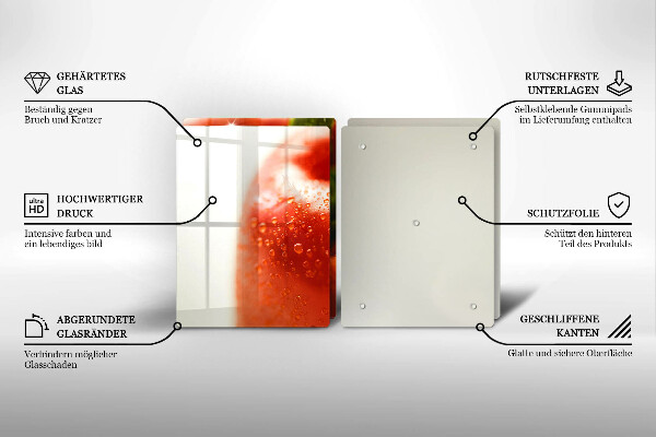 Glas Ceranfeldabdeckung Rote Paprika