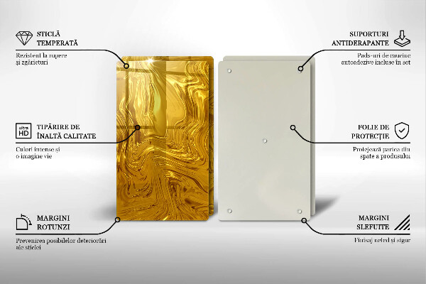 Glas Ceranfeldabdeckung Goldtextur