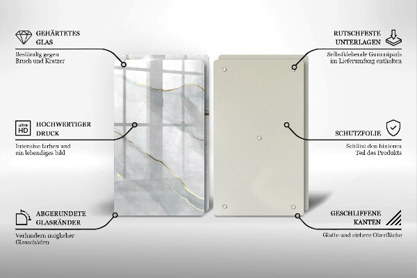 Glas Ceranfeldabdeckung Steinstruktur