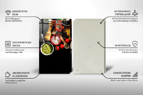 Glas Ceranfeldabdeckung Italienische Zutaten und Gewürze