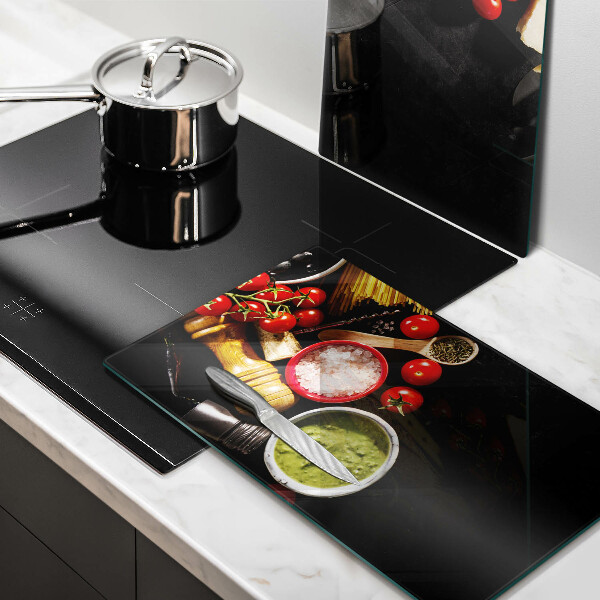 Glas Ceranfeldabdeckung Italienische Zutaten und Gewürze