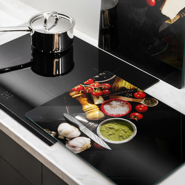 Glas Ceranfeldabdeckung Italienische Zutaten und Gewürze