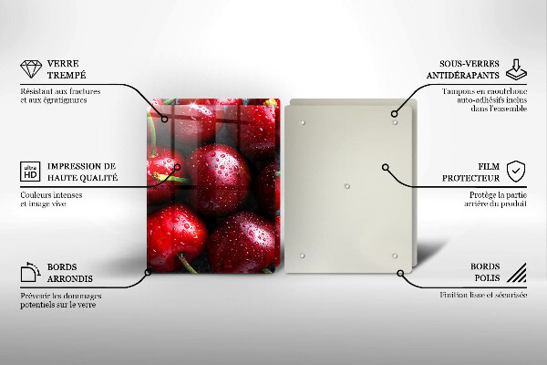 Glas Ceranfeldabdeckung Nahaufnahme von Kirschen