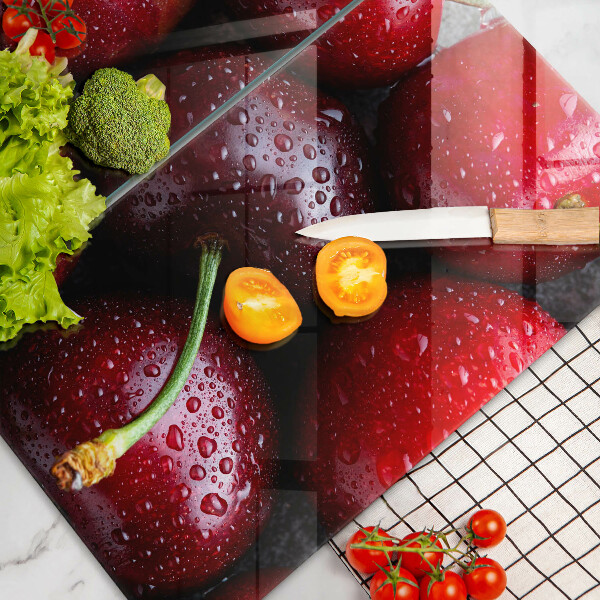 Glas Ceranfeldabdeckung Nahaufnahme von Kirschen