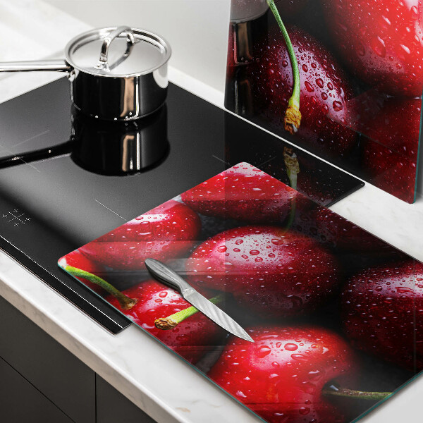 Glas Ceranfeldabdeckung Nahaufnahme von Kirschen