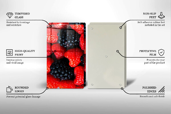 Glas Ceranfeldabdeckung Himbeeren und Brombeeren