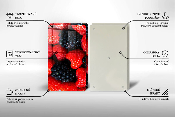 Glas Ceranfeldabdeckung Himbeeren und Brombeeren