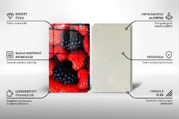 Glas Ceranfeldabdeckung Himbeeren und Brombeeren