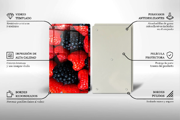 Glas Ceranfeldabdeckung Himbeeren und Brombeeren