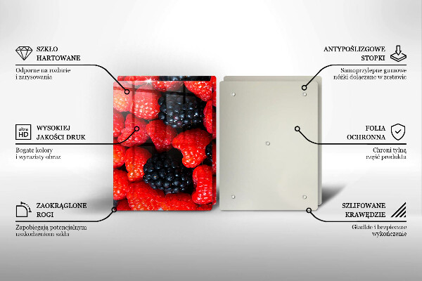 Glas Ceranfeldabdeckung Himbeeren und Brombeeren