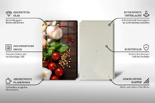 Glas Ceranfeldabdeckung Gemüse auf dem Tisch
