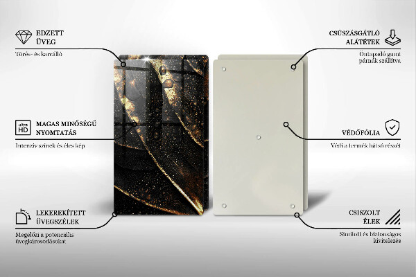 Glas Ceranfeldabdeckung Gold Blatt