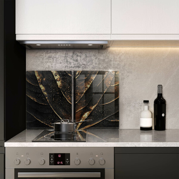 Glas Ceranfeldabdeckung Gold Blatt