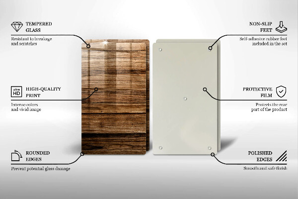 Glas Ceranfeldabdeckung Holzstruktur