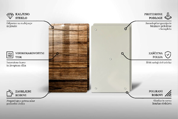 Glas Ceranfeldabdeckung Holzstruktur
