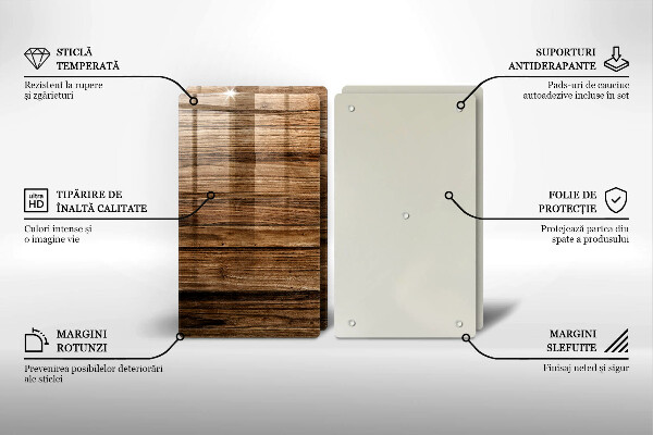 Glas Ceranfeldabdeckung Holzstruktur