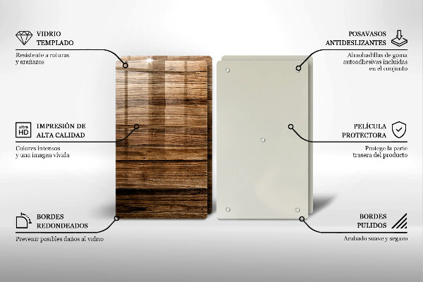 Glas Ceranfeldabdeckung Holzstruktur