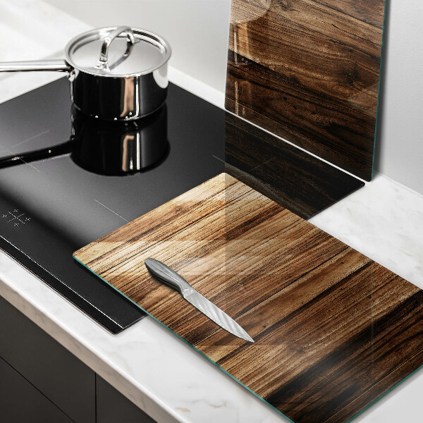 Glas Ceranfeldabdeckung Holzstruktur