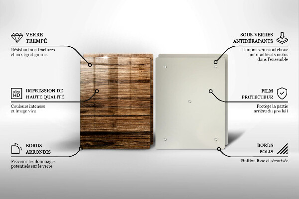 Glas Ceranfeldabdeckung Holzstruktur