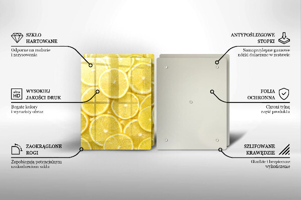 Glas Herdabdeckplatte Zitronenfrucht