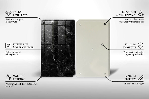 Glas Herdabdeckplatte Eleganter Marmor