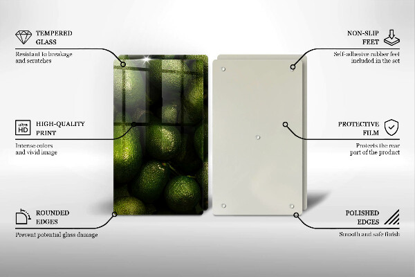 Glas Ceranfeldabdeckung Avocadofrucht