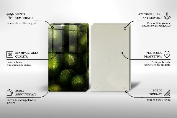 Glas Ceranfeldabdeckung Avocadofrucht