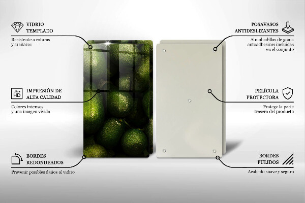 Glas Ceranfeldabdeckung Avocadofrucht