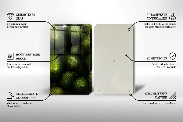 Glas Ceranfeldabdeckung Avocadofrucht