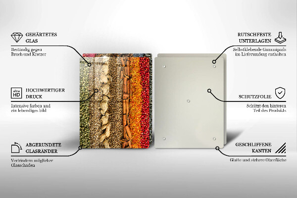 Glas Ceranfeldabdeckung Bunte Gewürze