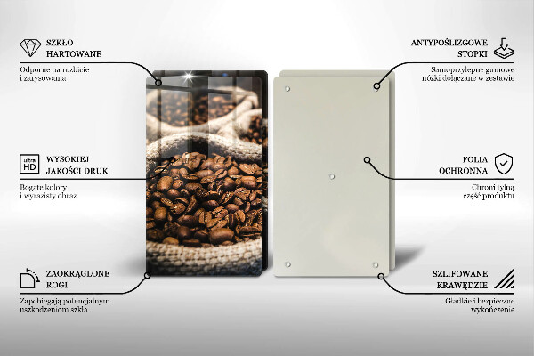 Glas Ceranfeldabdeckung Säcke mit Kaffeebohnen