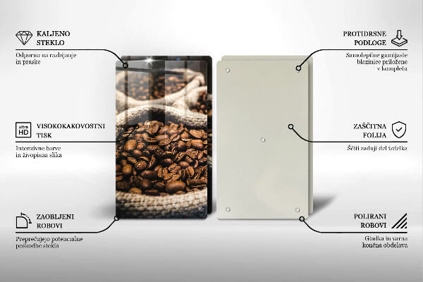 Glas Ceranfeldabdeckung Säcke mit Kaffeebohnen