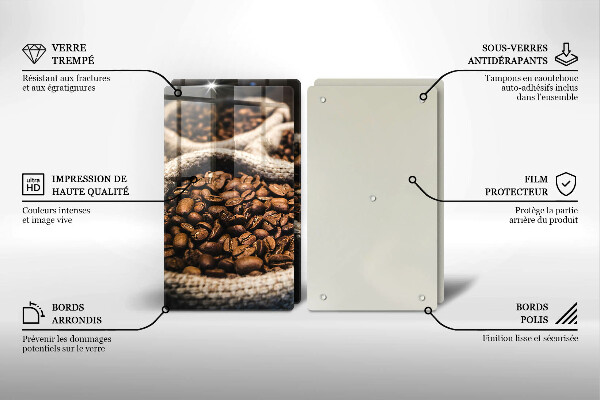 Glas Ceranfeldabdeckung Säcke mit Kaffeebohnen
