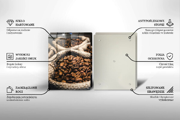 Glas Ceranfeldabdeckung Säcke mit Kaffeebohnen