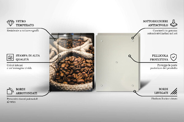 Glas Ceranfeldabdeckung Säcke mit Kaffeebohnen