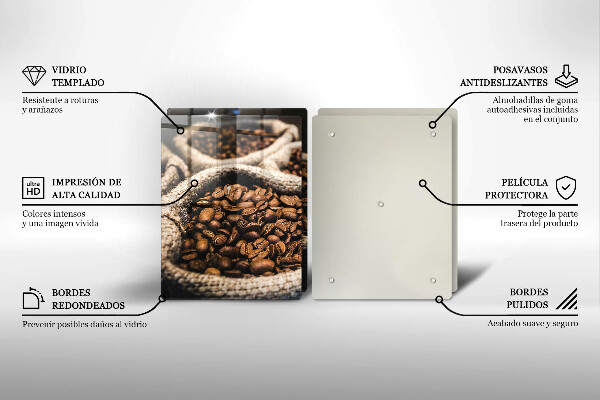 Glas Ceranfeldabdeckung Säcke mit Kaffeebohnen