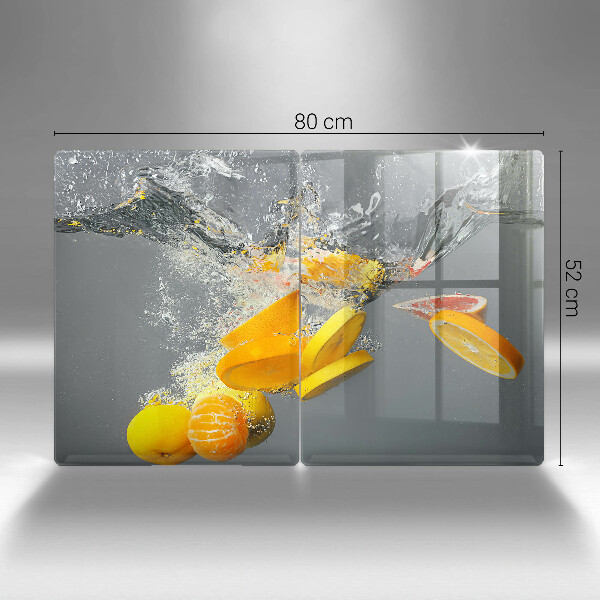 Glas Ceranfeldabdeckung Zitronen im Wasser