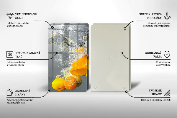 Glas Ceranfeldabdeckung Zitronen im Wasser